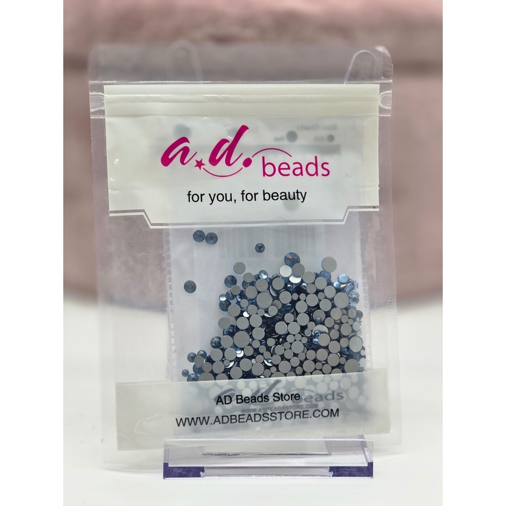 AD Beads 1440pc Light Sapphire Non Hotfix Flatback Rhinestones Mixed Size 06